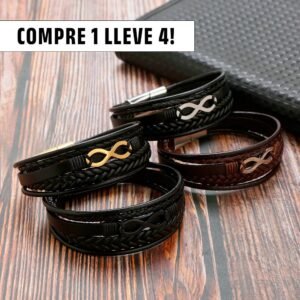 Pulsera de Cuero Legítimo Infinity - Compre 1 lleve 4