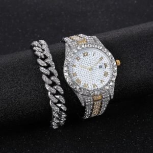 Set de Reloj Hombre con Pulsera de Diamantes I